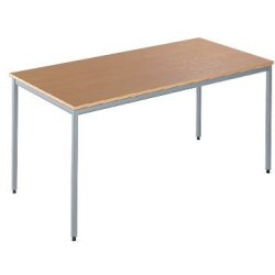 Kantinebord, 160x80 cm bøg med alufarvet stel