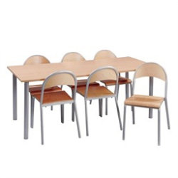 Matsalsset Deluxe för 6 personer i bok/alu