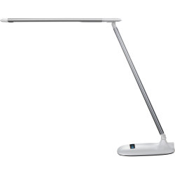 Soft LED lampe i sølv/hvid