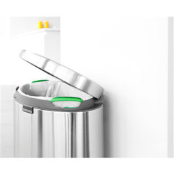 Brabantia Flatback Pedalspand 30 liter, mat stål