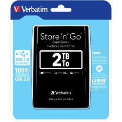 Verbatim Store ‘N’ Go 2,5” 2TB USB 3.0, svart