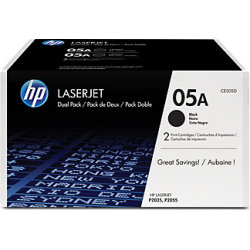HP 05A/CE505D lasertoner, svart, 2 x 2300 s