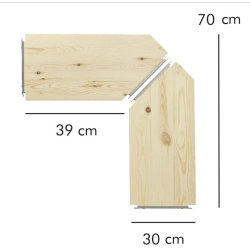 ABC hjørnehylder, 2 stk., 30 cm, natur