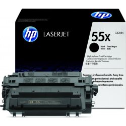 HP nr.55X/CE255X lasertoner, sort, 12500s