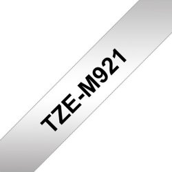 Brother TZe-M921 etikettape, 9 mm, svart på matt s