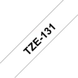 Brother TZe-131 etikettape, 12 mm, svart på genoms