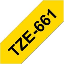 Brother TZe-661 labeltape 36mm, sort på gul