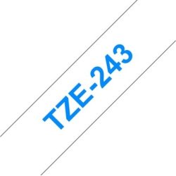 Brother TZe-243 labeltape 18mm, blå på hvid