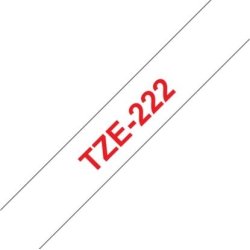 Brother TZe-222 labeltape 9mm, rød på hvid
