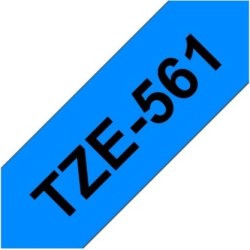 Brother TZe-561 labeltape 36mm, sort på blå