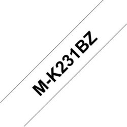 Brother M-K231BZ labeltape 12mm, sort på hvid