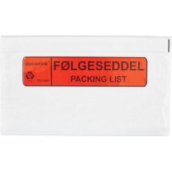 Følgeseddelslomme Følg./Pack., C65, 1000 stk.