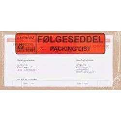 Följesedelsficka, “Följesedel/Packing list”, C65,