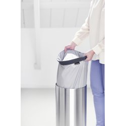 Brabantia vasketøjskurv, 35 l., mat stål