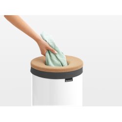 Tvättkorg Brabantia 60 L Vit med korklock