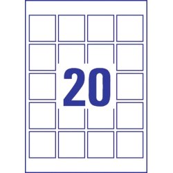 Avery L7121-25 etiketter till QR-koder, 45x45 mm