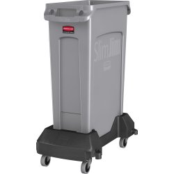Vagn till soptunna Rubbermaid Slim Jim Svart