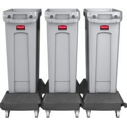 Vagn till soptunna Rubbermaid Slim Jim Svart