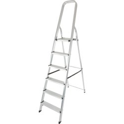 Stege 6 steg, aluminium, höjd 128 cm