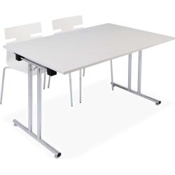 Fällbart bord 120x80 cm vit dekorlaminat/krom