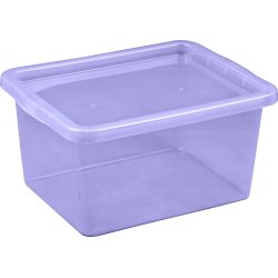 Basic plastlåda inkl. lock, 18 liter, klar