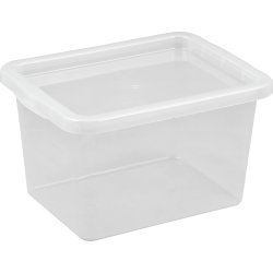Basic plastlåda inkl. lock, 13 liter, klar