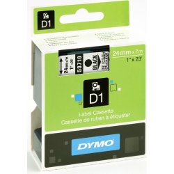 Dymo D1 labeltape 24mm, sort på hvid