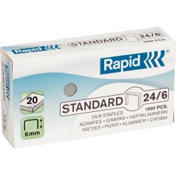 Häftklamrar Rapid Standard 24/6, 1000 st