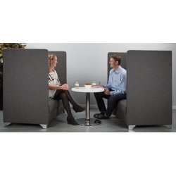 Silence 2-sits hög grå mötessoffa inkl. 2 kuddar