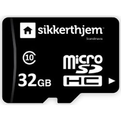 32GB microSD + USB adapter til SikkertHjem Kamera
