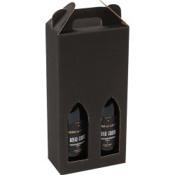 Vinkartong 2 flaskor Wellpapp Svart