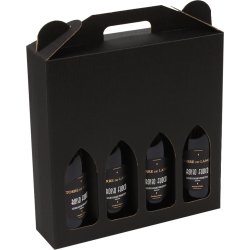 Vinkartong 4 flaskor Wellpapp Svart