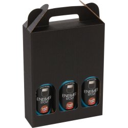 Presentask för öl, 3 flaskor, svart