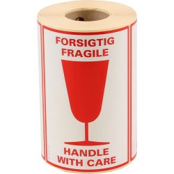 Etikettrulle ”Försiktig”, 500 st.