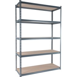 Stålhylla 5 hyllor, 300 kg, 180x120x47 cm