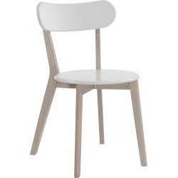 Copenhagen matsalsstol, vit/ek whitewash