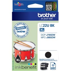 Brother LC22UBK XL bläckpatron, svart, 2400 s