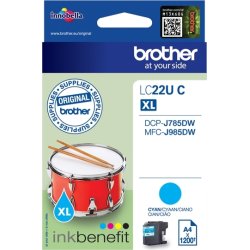 Brother LC22UC XL bläckpatron, cyan, 1200 s