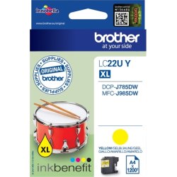 Bläckpatron Brother LC22UY XL Gul 1200 sidor
