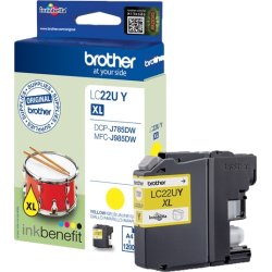 Bläckpatron Brother LC22UY XL Gul 1200 sidor