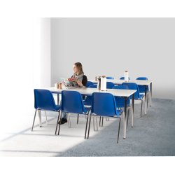 Lena Basic matsalsset med 6 blå stolar och bord