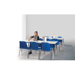 Lena Basic matsalsset med 6 blå stolar och bord