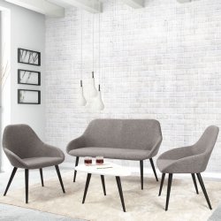 Bello loungesoffa grå med svarta ben