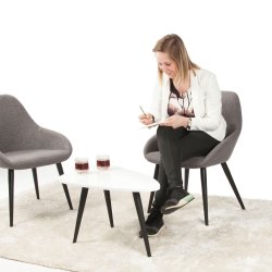 Bello loungebord, 70x50 cm, höjd 30 cm, vit