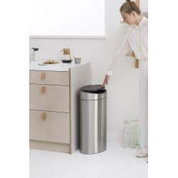 Brabantia Touch Bin 40 L, platinum med stållock