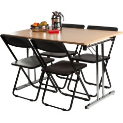 Slim fällbara stol svart H78xD51xB44 cm