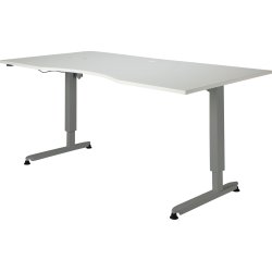 Höj-/sänkbart skrivbord Stay Vit/Alu 180x90 cm