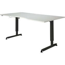 Höj-/sänkbart skrivbord Stay Vit/Svart 180x90 cm