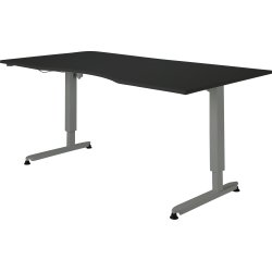 Höj-/sänkbart skrivbord Stay Svart/Alu 180x90 cm