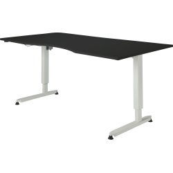 Höj-/sänkbart skrivbord Stay Svart/Vit 180x90 cm
